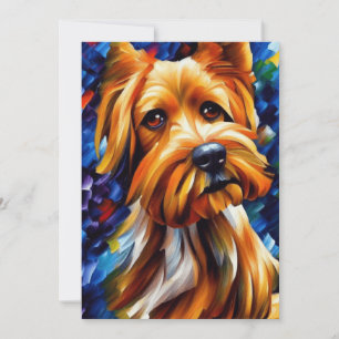 Niedlich Yorkshire Terrier Dog Painting Feiertagskarte