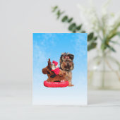 Niedlich Yorkshire Terrier Frohe Weihnachten (Stehend Vorderseite)