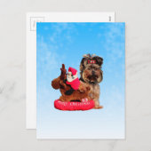 Niedlich Yorkshire Terrier Frohe Weihnachten (Vorne/Hinten)