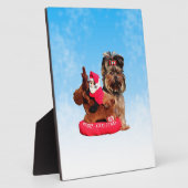 Niedlich Yorkshire Terrier Frohe Weihnachten Fotoplatte (Seite)