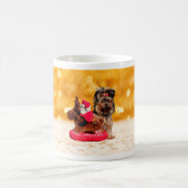 Niedlich Yorkshire Terrier Frohe Weihnachten Kaffeetasse (Mittel)