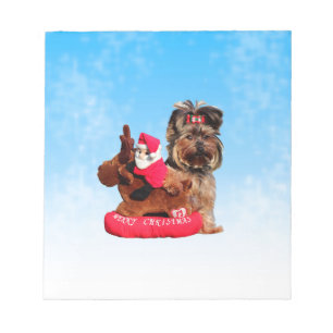 Niedlich Yorkshire Terrier Frohe Weihnachten Notizblock