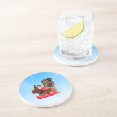 Niedlich Yorkshire Terrier Frohe Weihnachten Untersetzer (Seite)