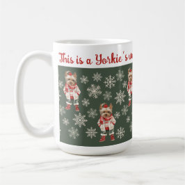 Niedlich Yorkshire Terrier Green Christmas Kaffeetasse