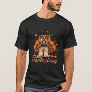 Niedlich Yorkshire Terrier Happy Thanksgiving Turk T-Shirt