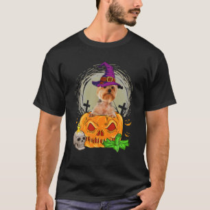 Niedlich Yorkshire Terrier Hexch Pumpkin Halloween T-Shirt