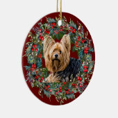 Niedlich Yorkshire Terrier Hundeliebhaber Holiday Keramik Ornament (Rechts)