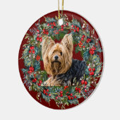 Niedlich Yorkshire Terrier Hundeliebhaber Holiday Keramik Ornament (Links)