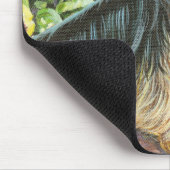 Niedlich Yorkshire Terrier in den Stiefmütterchen Mousepad (Ecke)