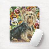 Niedlich Yorkshire Terrier in den Stiefmütterchen Mousepad (Mit Mouse)