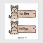 Niedlich Yorkshire Terrier Label (Blatt)