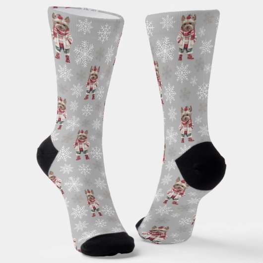 Niedlich Yorkshire Terrier Light Gray Socks Socken (Gewinkelt)