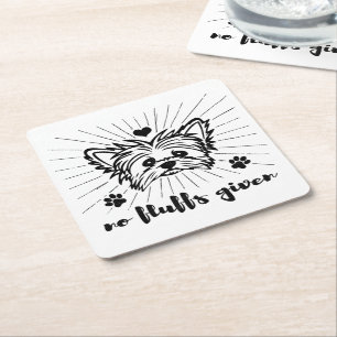 Niedlich Yorkshire Terrier No Fluffs angesichts Me Rechteckiger Pappuntersetzer