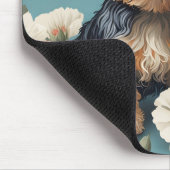 Niedlich Yorkshire Terrier Puppy Floral Mousepad (Ecke)