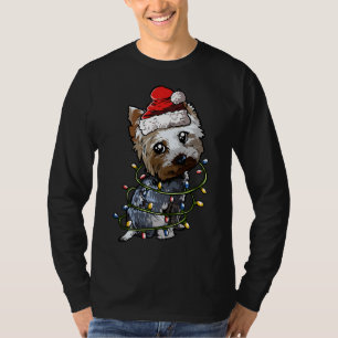 Niedlich Yorkshire Terrier Weihnachtsbaum Lichter T-Shirt