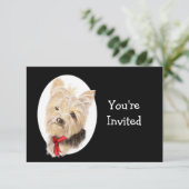 Niedlich Yorkshire Terrier Yorkie Birthday Party Einladung (Stehend Vorderseite)