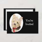 Niedlich Yorkshire Terrier Yorkie Birthday Party Einladung (Vorne/Hinten)
