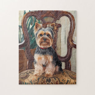 Niedlich Yorkshire Terrier Yorkie Portrait Paintin Puzzle