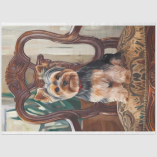 Niedlich Yorkshire Terrier Yorkie Portrait Paintin Seidenpapier