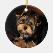 Niedlich Yorkshire Terrier Yorkie Puppy Dog Keramik Ornament (Vorne)