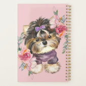 Niedlich Yorkshire Terrier Yorkie und Blume Kunst  Planer (Rückseite)