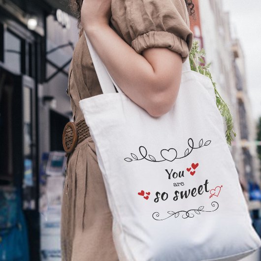 Niedlich "You are sweet" Script Tote Bag Tragetasche