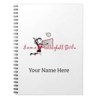 Niedlich Young Girl's Volleyball Notebook Notizblock