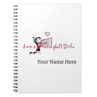 Niedlich Young Girl's Volleyball Notebook Notizblock