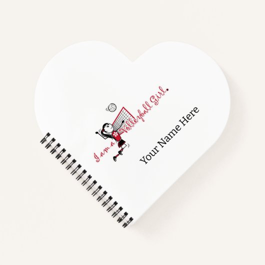 Niedlich Young Girl's Volleyball Notebook Notizblock (Vorderseite)
