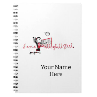 Niedlich Young Girl's Volleyball Notebook Notizblock