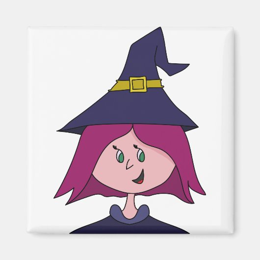 Niedlich Young Hexe Halloween Magnet (Vorne)
