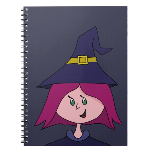 Niedlich Young Hexe Halloween Notizblock (Vorderseite)