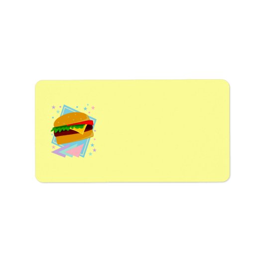 Niedlich Yummy Burger Adressaufkleber (Vorne)