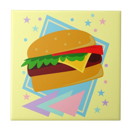 Niedlich Yummy Burger Fliese (Vorderseite)