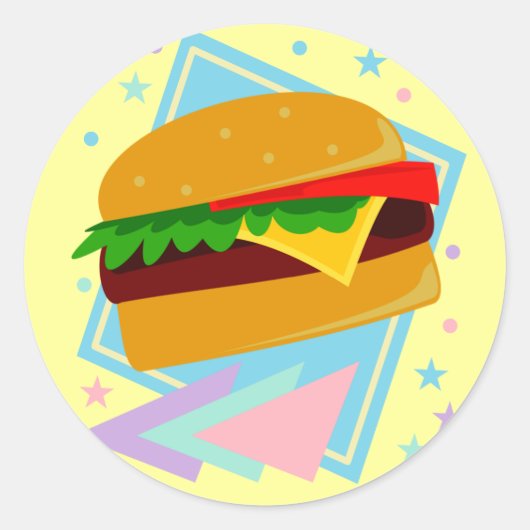 Niedlich Yummy Burger Runder Aufkleber (Vorderseite)