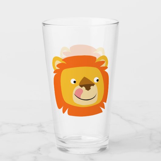 Niedlich Yummy Cartoon Lion Glas (Vorderseite)