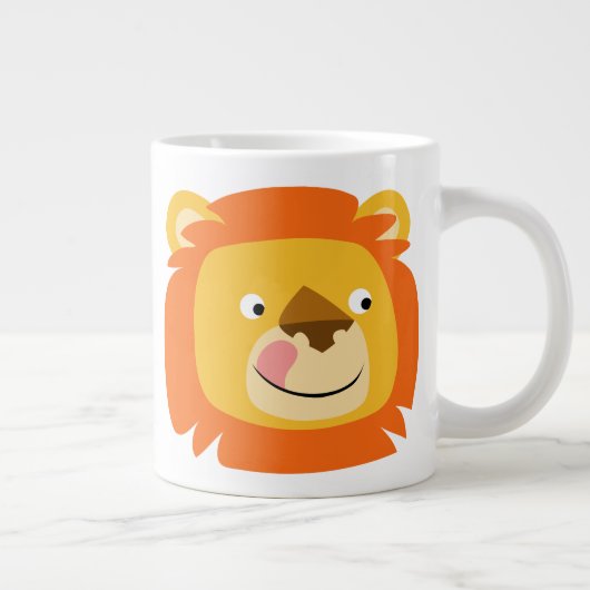 Niedlich Yummy Cartoon Lion Jumbo-Tasse (Rechts)