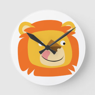 Niedlich Yummy Cartoon Lion Runde Wanduhr