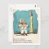 Niedlich Yuri Gagarin Postkarte (Vorne/Hinten)