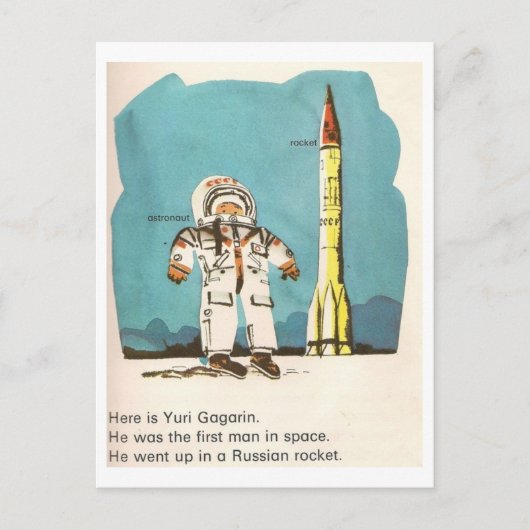 Niedlich Yuri Gagarin Postkarte (Vorderseite)