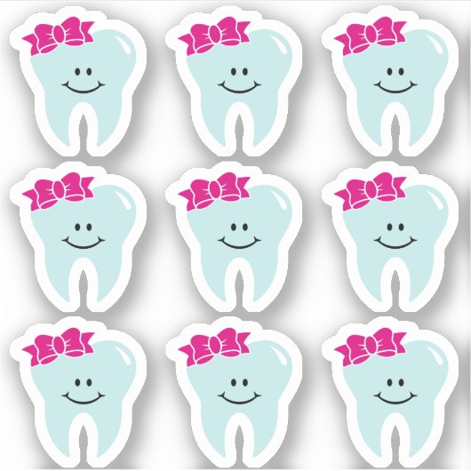 Niedlich-Zahnkleber Aufkleber (Vorderseite)