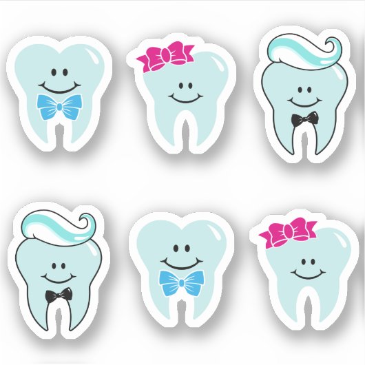Niedlich-Zahnkleber Aufkleber (Vorderseite)