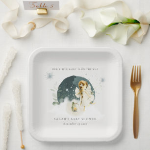 Niedlich zauberhafte Märchendusche auf dem Weg Pappteller