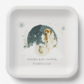 Niedlich zauberhafte Märchendusche auf dem Weg Pappteller (Vorderseite)