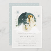 Niedlich zauberhafte Märchendusche lädt ein Dankeskarte (Vorne/Hinten)