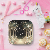 Niedlich zauberhafte Walddusche Pappteller (Party)