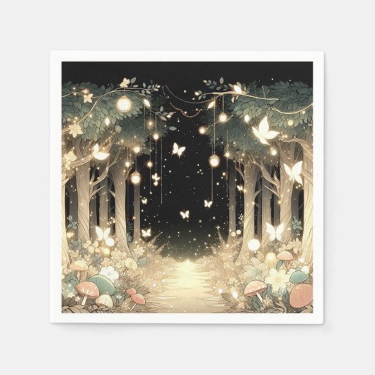 Niedlich zauberhafte Walddusche Serviette (Vorderseite)