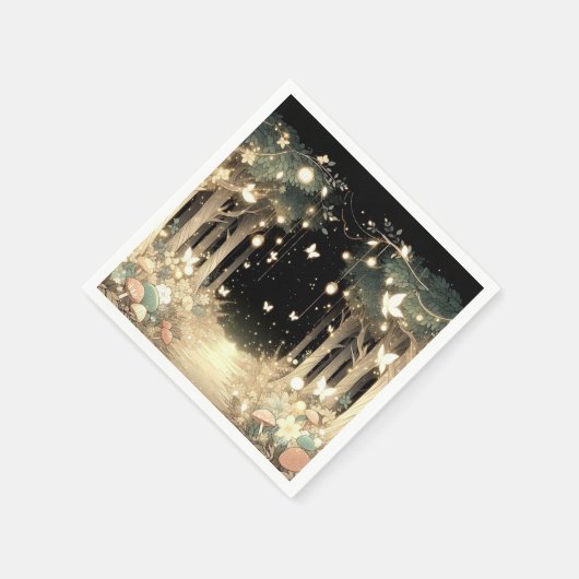 Niedlich zauberhafte Walddusche Serviette (Ecke)