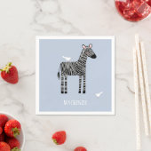 Niedlich Zebra Blue Party Napkins Serviette (Beispiel)