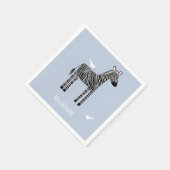 Niedlich Zebra Blue Party Napkins Serviette (Ecke)
